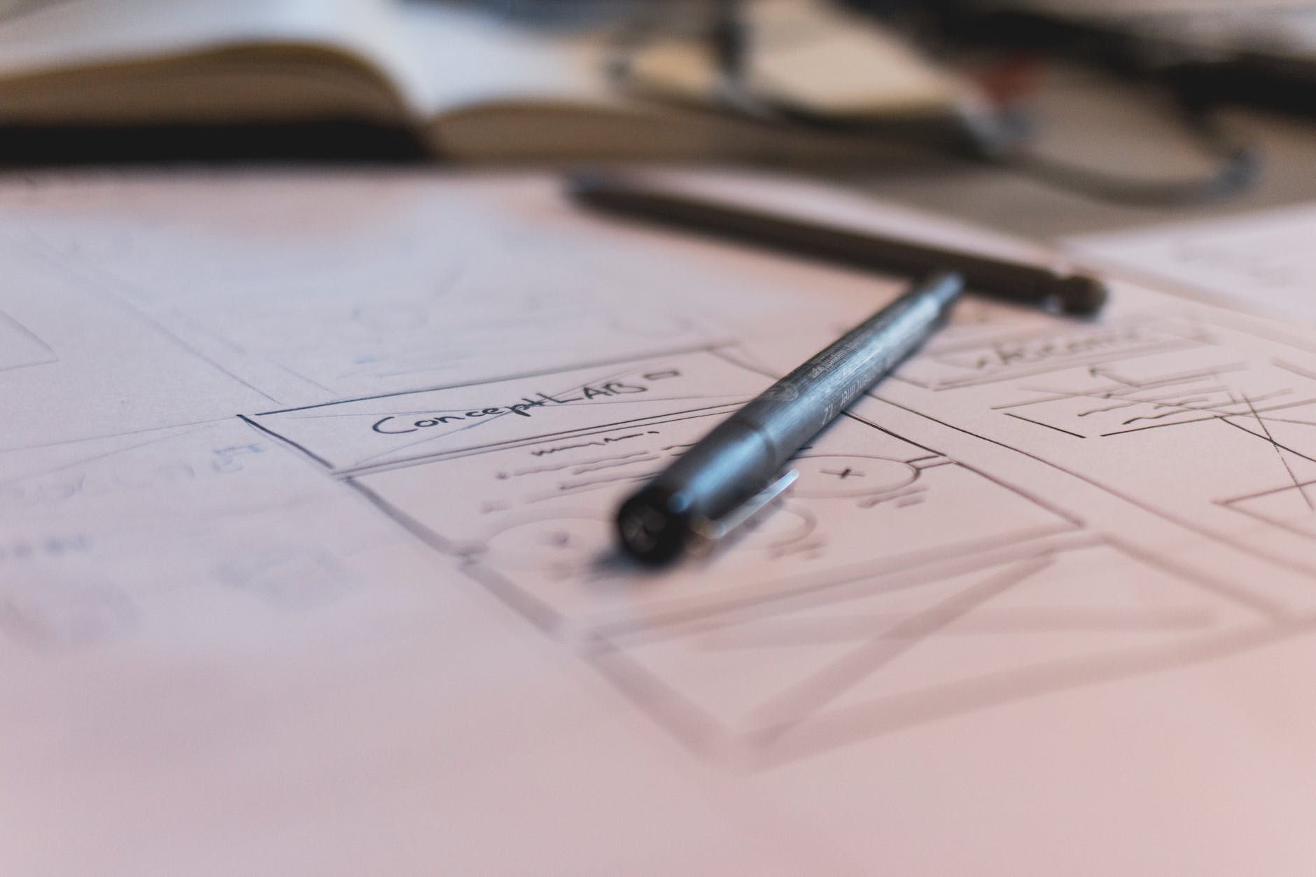 close up photography of black pen